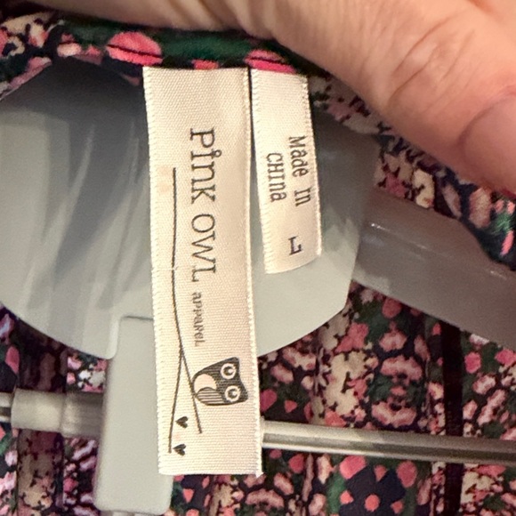 Pink Owl Black and Pink Geometric Women's Top - Picture 2 of 8